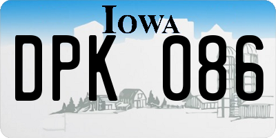 IA license plate DPK086