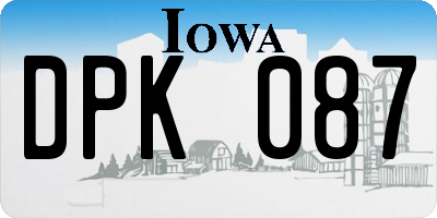 IA license plate DPK087