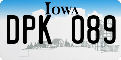 IA license plate DPK089