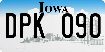 IA license plate DPK090