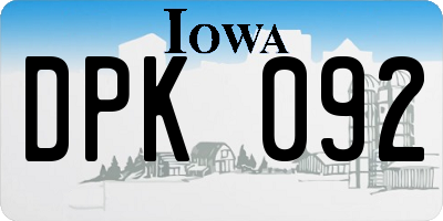 IA license plate DPK092