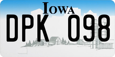 IA license plate DPK098