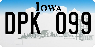 IA license plate DPK099