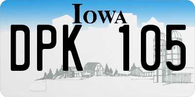 IA license plate DPK105