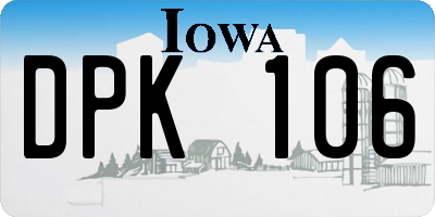 IA license plate DPK106