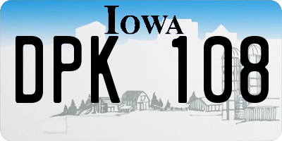 IA license plate DPK108
