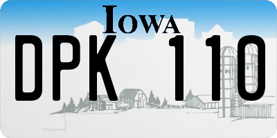 IA license plate DPK110