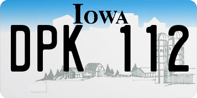 IA license plate DPK112