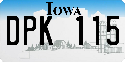 IA license plate DPK115
