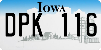 IA license plate DPK116