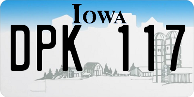 IA license plate DPK117