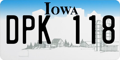 IA license plate DPK118
