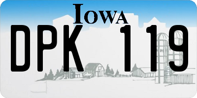 IA license plate DPK119
