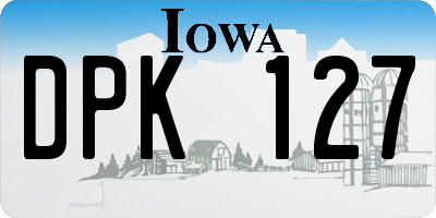 IA license plate DPK127