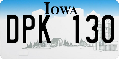 IA license plate DPK130