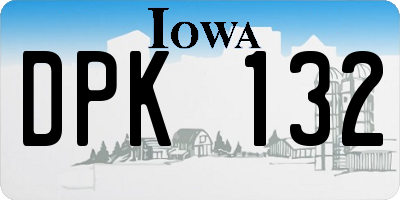 IA license plate DPK132