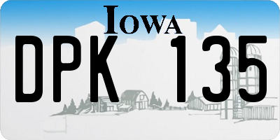 IA license plate DPK135