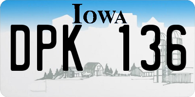 IA license plate DPK136