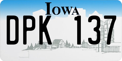 IA license plate DPK137