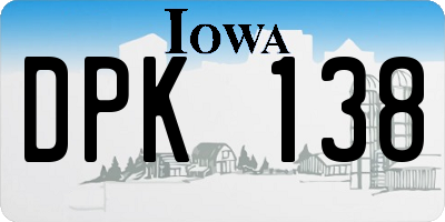 IA license plate DPK138