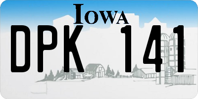 IA license plate DPK141