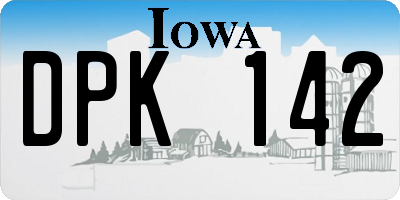 IA license plate DPK142
