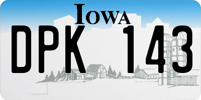 IA license plate DPK143