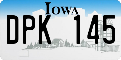 IA license plate DPK145
