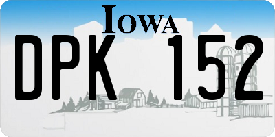 IA license plate DPK152