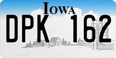 IA license plate DPK162