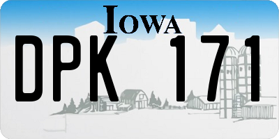 IA license plate DPK171