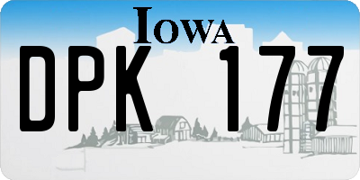 IA license plate DPK177