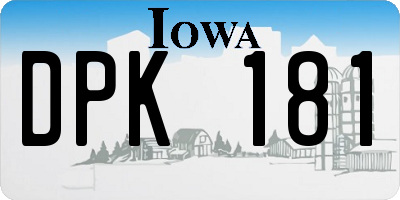 IA license plate DPK181