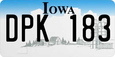 IA license plate DPK183