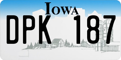 IA license plate DPK187