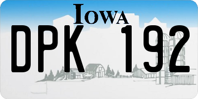 IA license plate DPK192