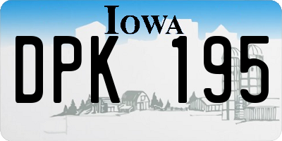 IA license plate DPK195