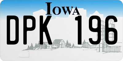IA license plate DPK196