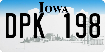 IA license plate DPK198