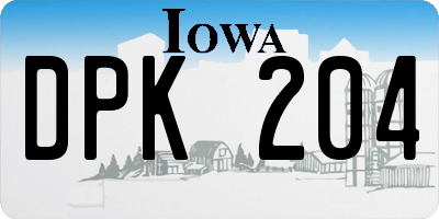IA license plate DPK204