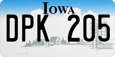 IA license plate DPK205