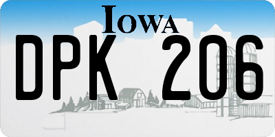 IA license plate DPK206