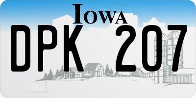IA license plate DPK207