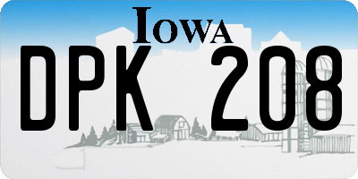 IA license plate DPK208