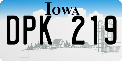 IA license plate DPK219