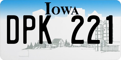 IA license plate DPK221