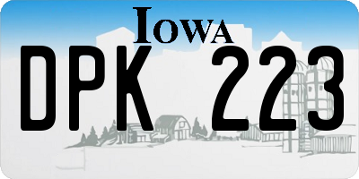 IA license plate DPK223
