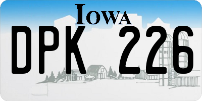 IA license plate DPK226