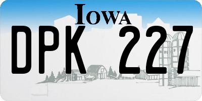 IA license plate DPK227