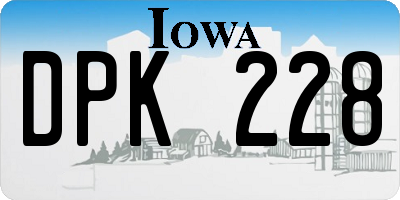 IA license plate DPK228